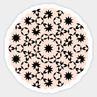 Penrose Pattern Peach & Black Fashion Print Sticker